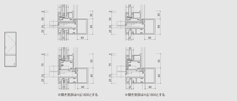 FIX窓＼外開き窓